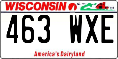 WI license plate 463WXE