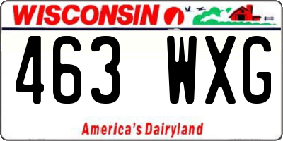 WI license plate 463WXG