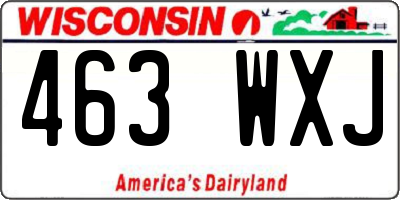 WI license plate 463WXJ