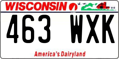 WI license plate 463WXK