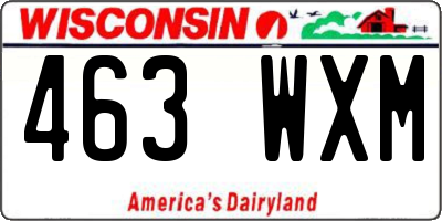 WI license plate 463WXM
