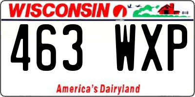 WI license plate 463WXP