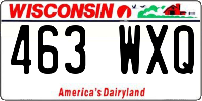 WI license plate 463WXQ