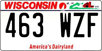 WI license plate 463WZF