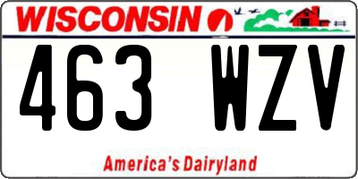 WI license plate 463WZV