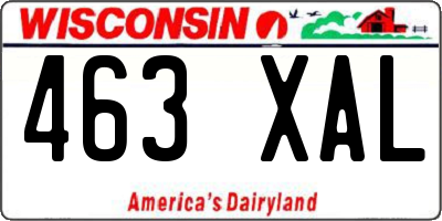 WI license plate 463XAL