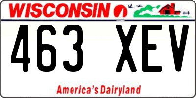 WI license plate 463XEV