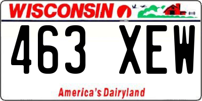WI license plate 463XEW