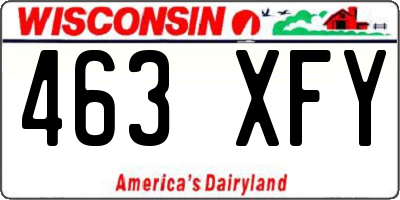 WI license plate 463XFY