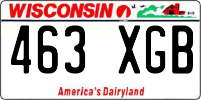 WI license plate 463XGB