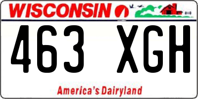WI license plate 463XGH