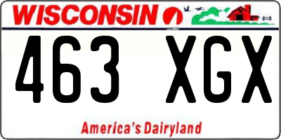 WI license plate 463XGX