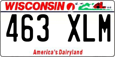 WI license plate 463XLM