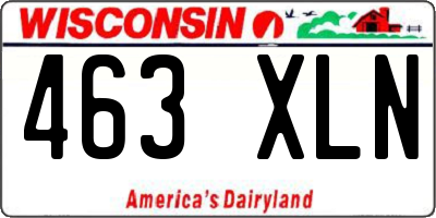 WI license plate 463XLN