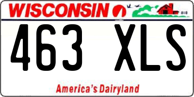 WI license plate 463XLS