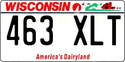 WI license plate 463XLT