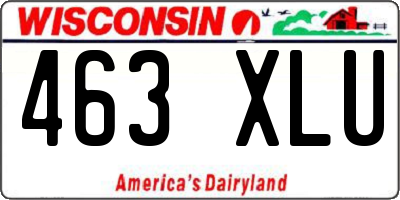 WI license plate 463XLU