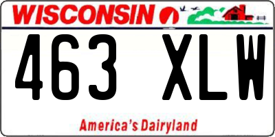 WI license plate 463XLW