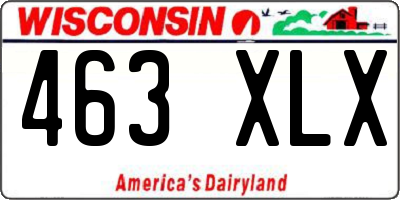 WI license plate 463XLX