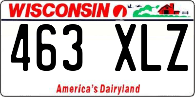 WI license plate 463XLZ