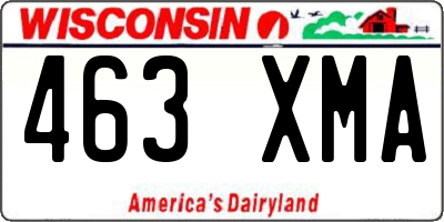 WI license plate 463XMA