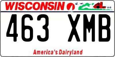 WI license plate 463XMB