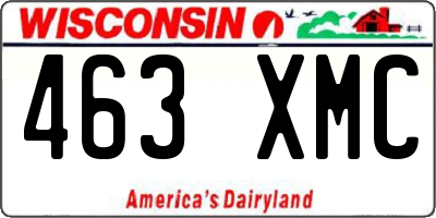 WI license plate 463XMC