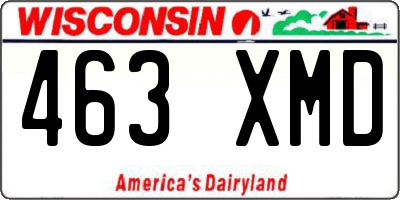 WI license plate 463XMD