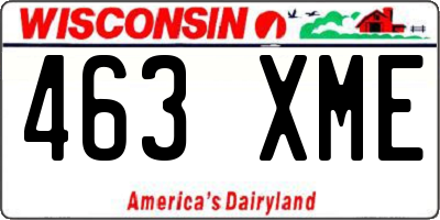 WI license plate 463XME