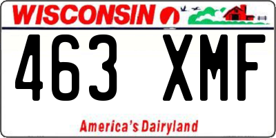 WI license plate 463XMF