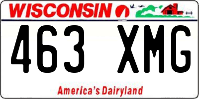 WI license plate 463XMG