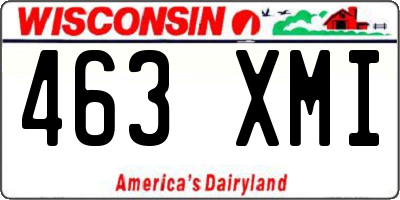 WI license plate 463XMI