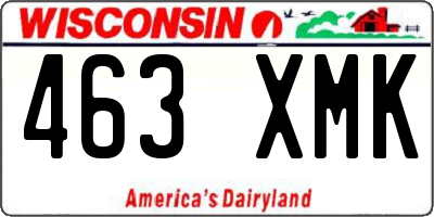 WI license plate 463XMK