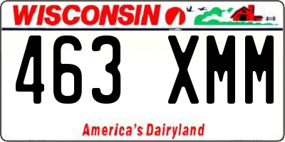 WI license plate 463XMM