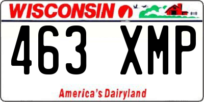 WI license plate 463XMP