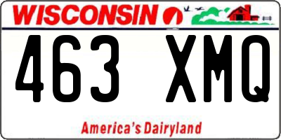 WI license plate 463XMQ
