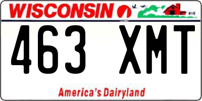 WI license plate 463XMT