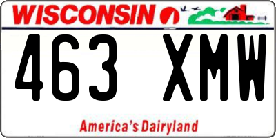 WI license plate 463XMW