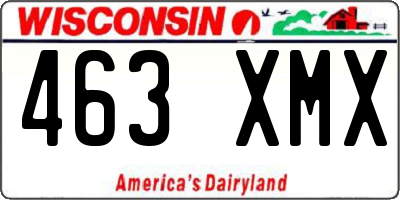 WI license plate 463XMX