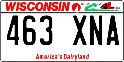 WI license plate 463XNA