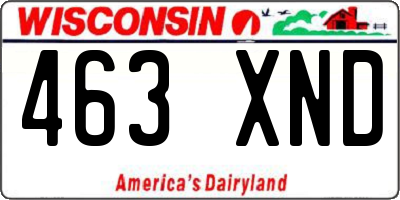WI license plate 463XND