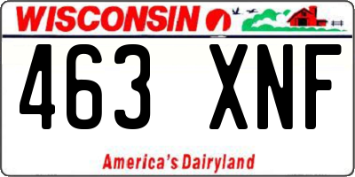 WI license plate 463XNF