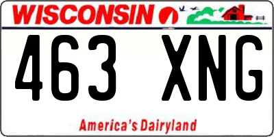 WI license plate 463XNG