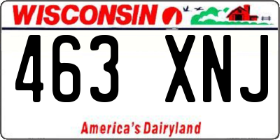 WI license plate 463XNJ