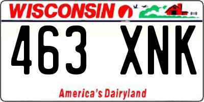 WI license plate 463XNK