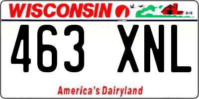 WI license plate 463XNL
