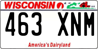 WI license plate 463XNM