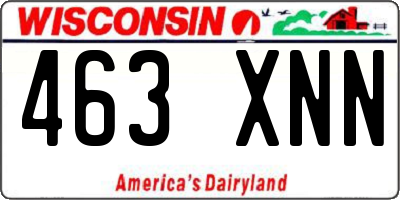 WI license plate 463XNN