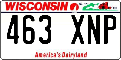 WI license plate 463XNP