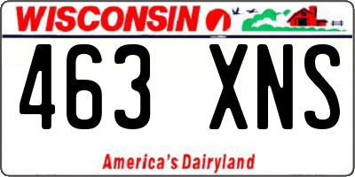 WI license plate 463XNS